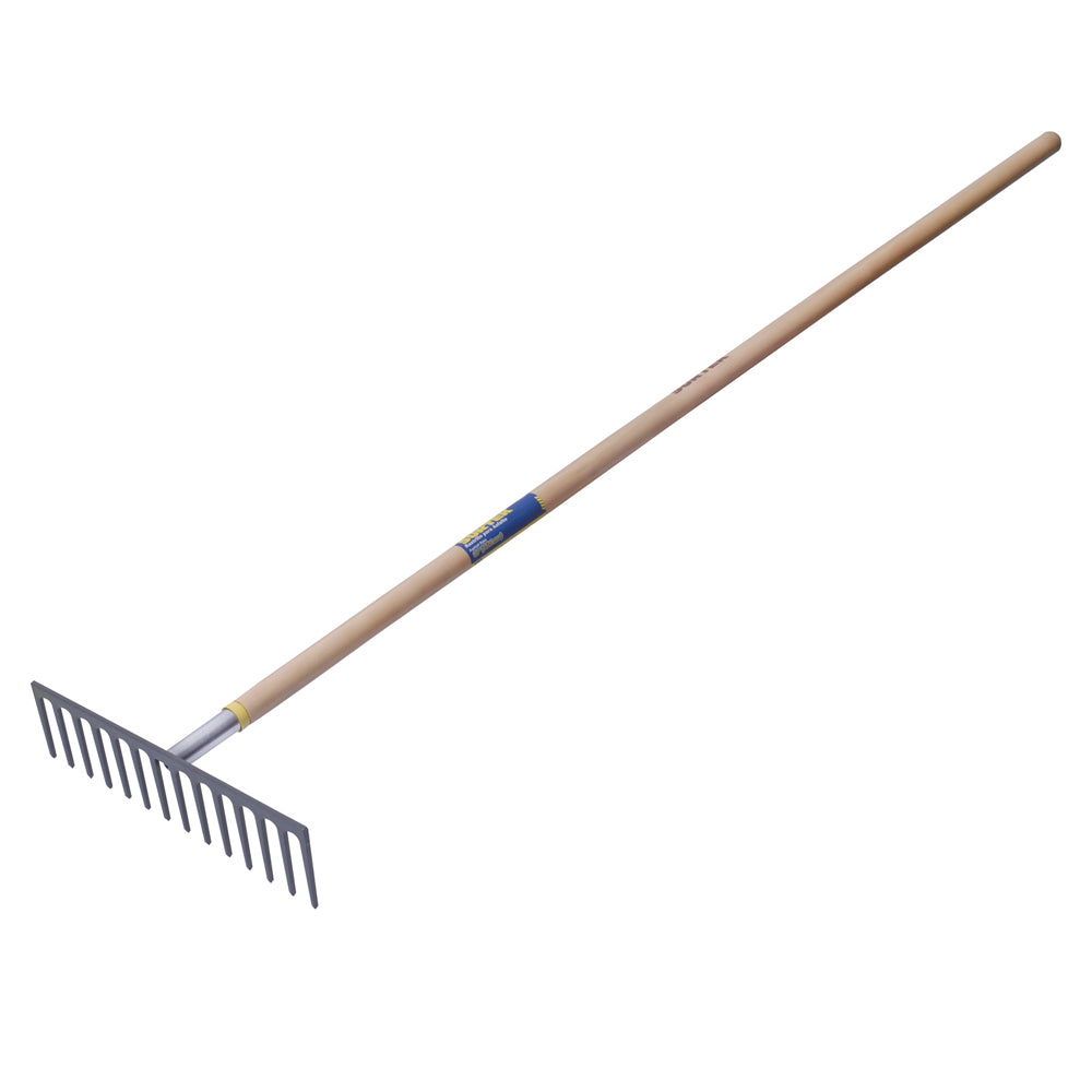 Rastrillo recto para asfalto con mango de madera 60", 16 dientes Surtek
