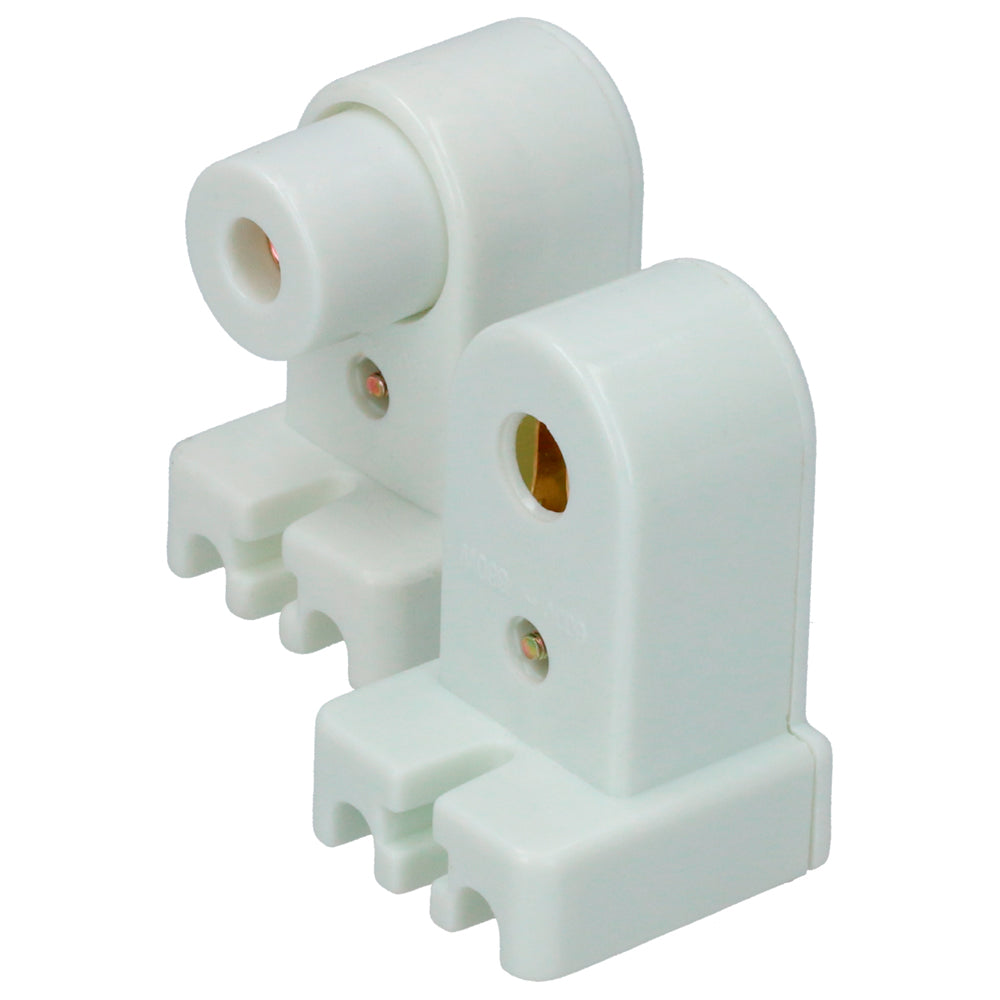 Portalámpara compacta Slim Line con terminales de presión, 2 piezas, color blanco Surtek