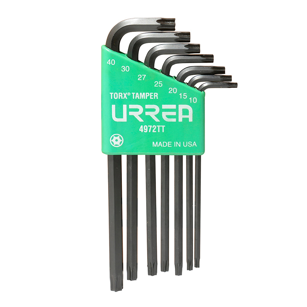 Juego de llaves hexagonales tipo "L", Torx, tamper proof, 7 piezas en blíster Urrea