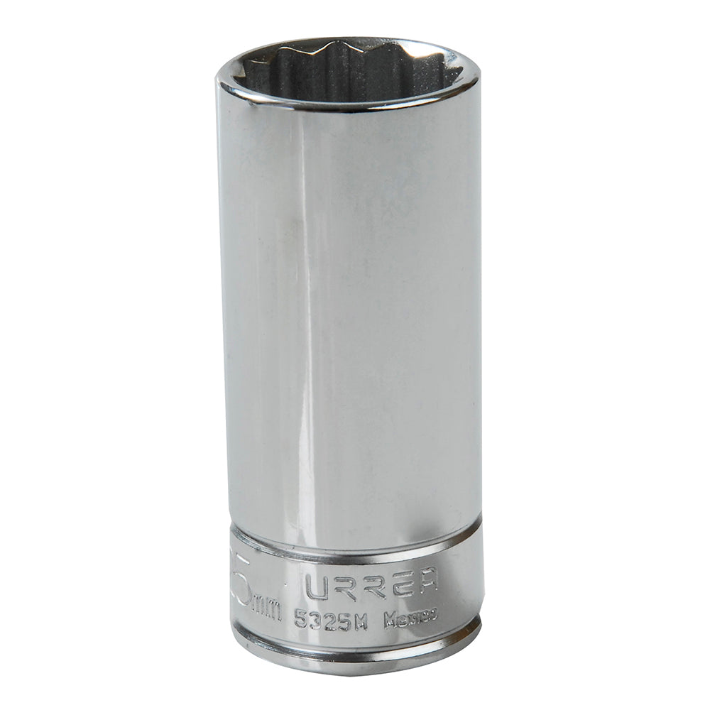 Dado largo cuadro de 1/2", 12 puntas, métrico, 25 mm Urrea