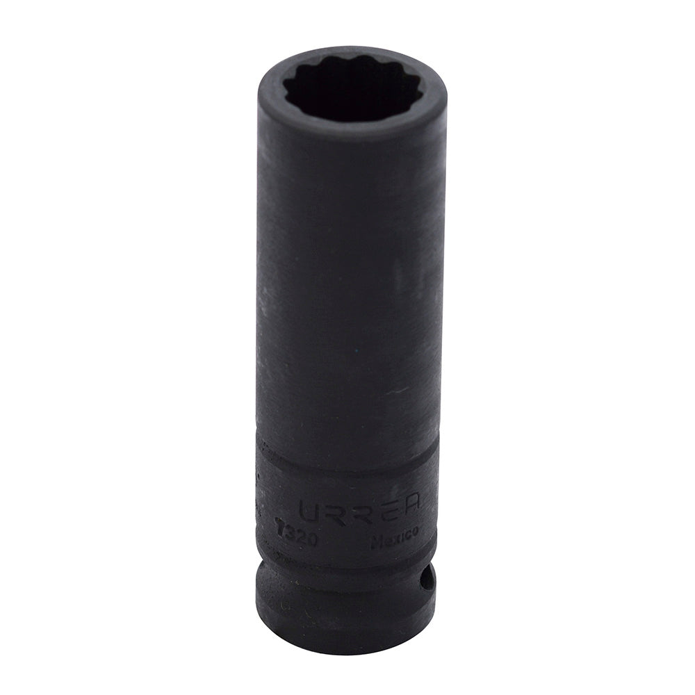 Dado de impacto largo cuadro de 1/2", 12 puntas, en pulgadas, 5/8" Urrea