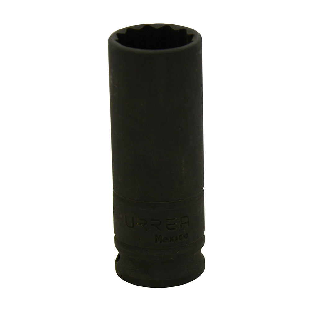Dado de impacto largo cuadro de 3/8", 12 puntas, en pulgadas, 9/16" Urrea