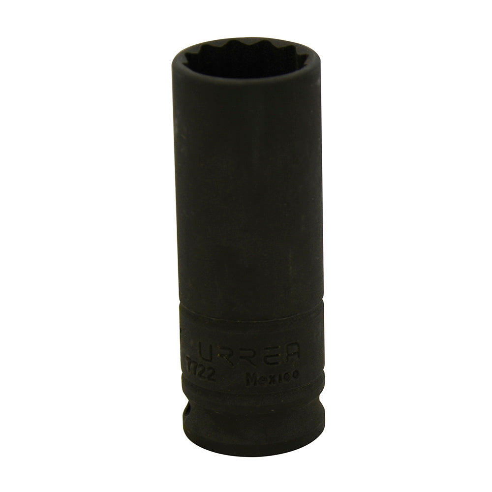 Dado de impacto largo cuadro de 3/8", 12 puntas, en pulgadas, 11/16" Urrea