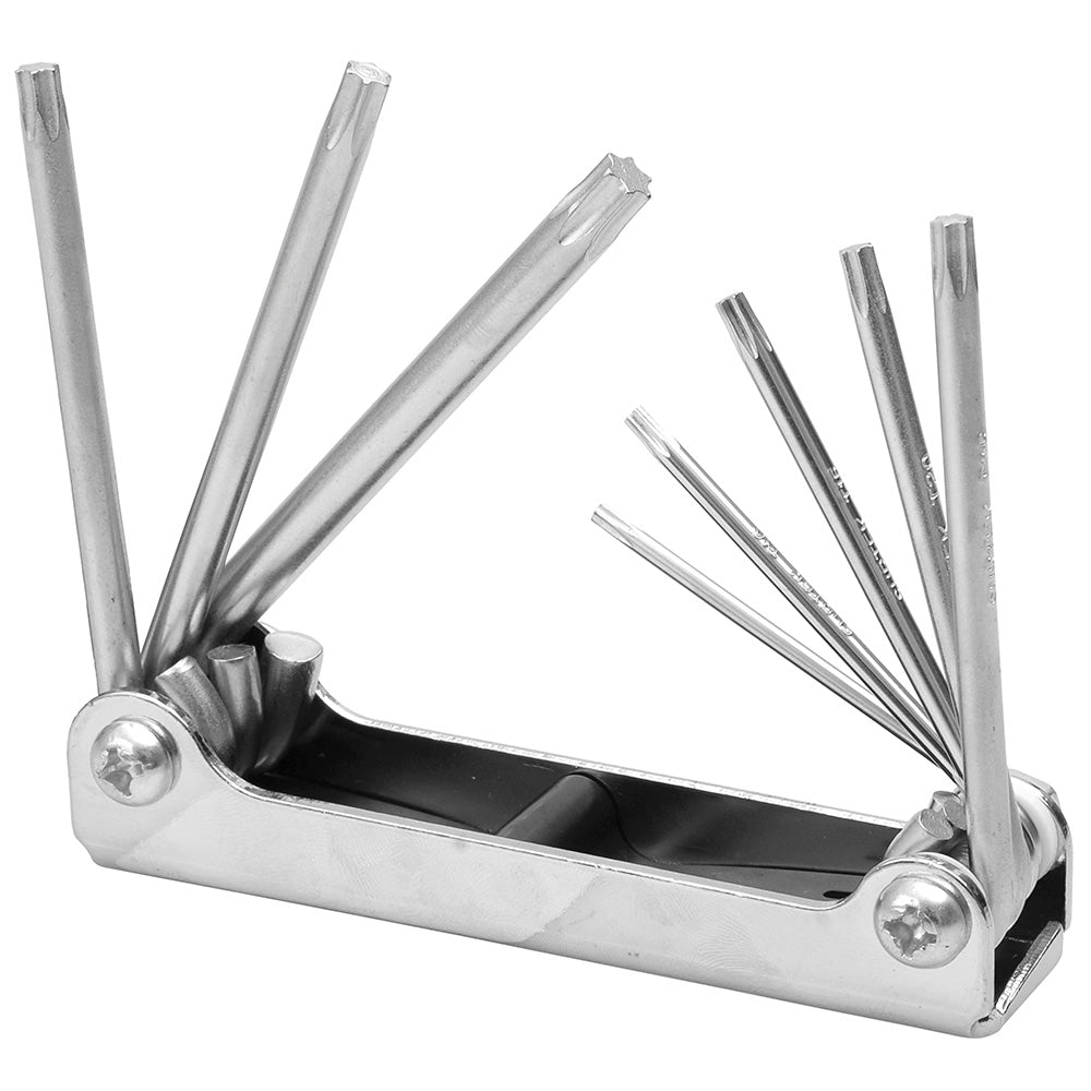 Juego de llaves torx tipo navaja estuche metálico, 8 piezas en blíster Surtek
