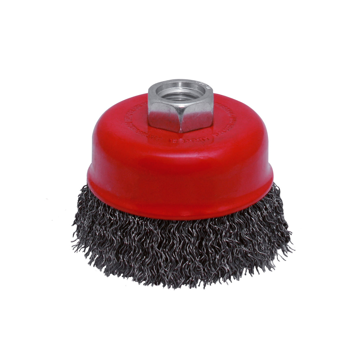Carda copa ondulada alambre delgado 3" x 0.35 mm con rosca 5/8" Urrea