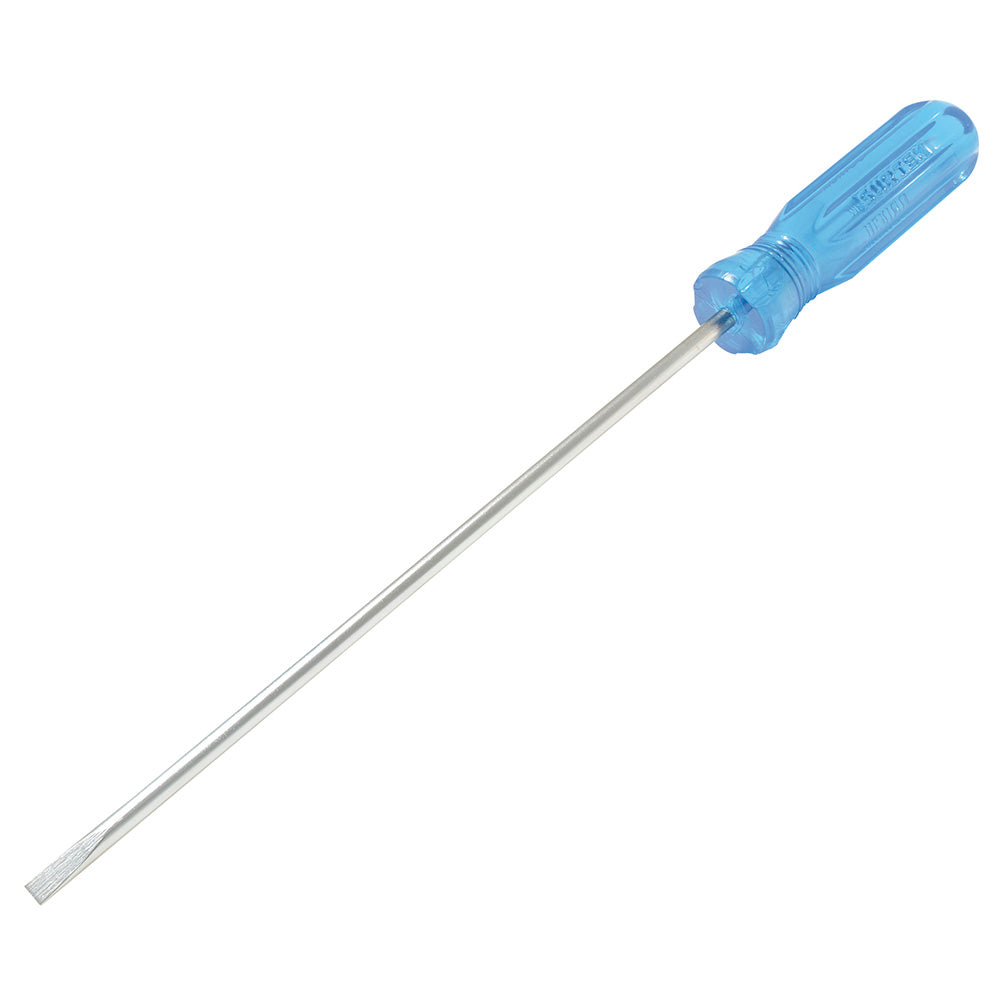 Destornillador con mango azul, punta cabinet barra redonda 3/16" x 4" Surtek