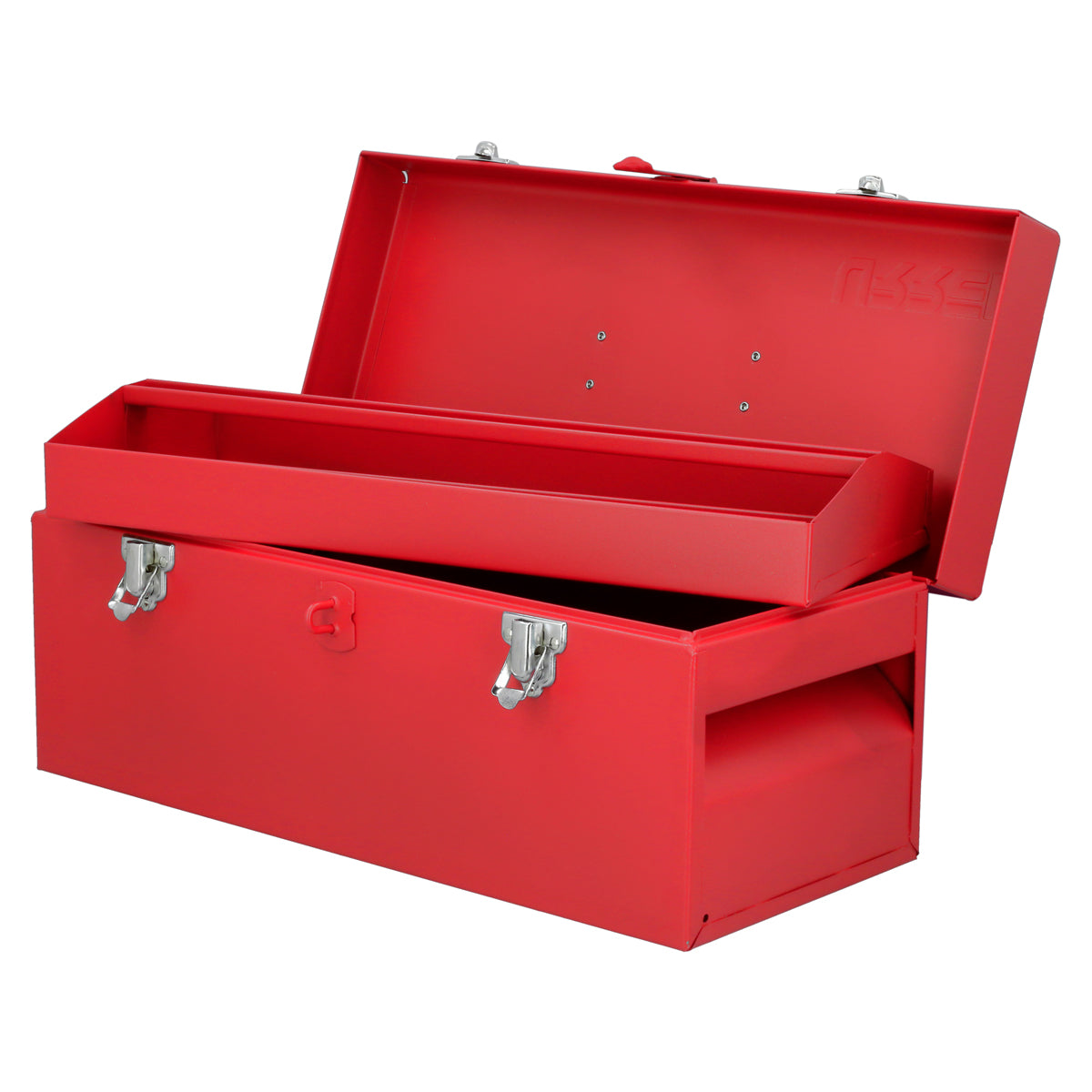 Caja portaherramientas métalica con asa plástica color rojo 17" x 7" x 7" Urrea