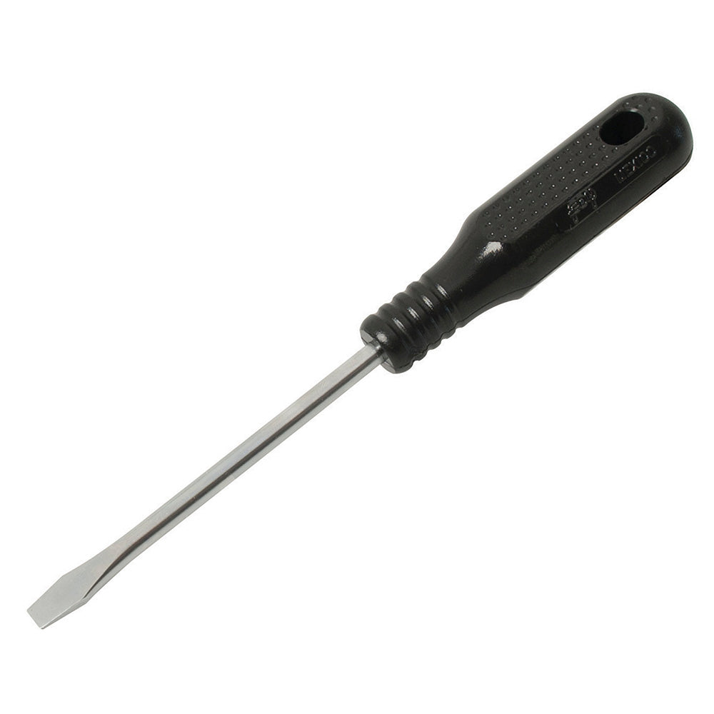 Destornillador con mango negro, punta plana barra redonda 3/8" x 8" Foy