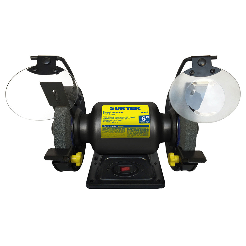 Esmeril de banco motor silencioso de inducción 6" 1/3 HP 250 W 120 V, 3450 RPM Surtek