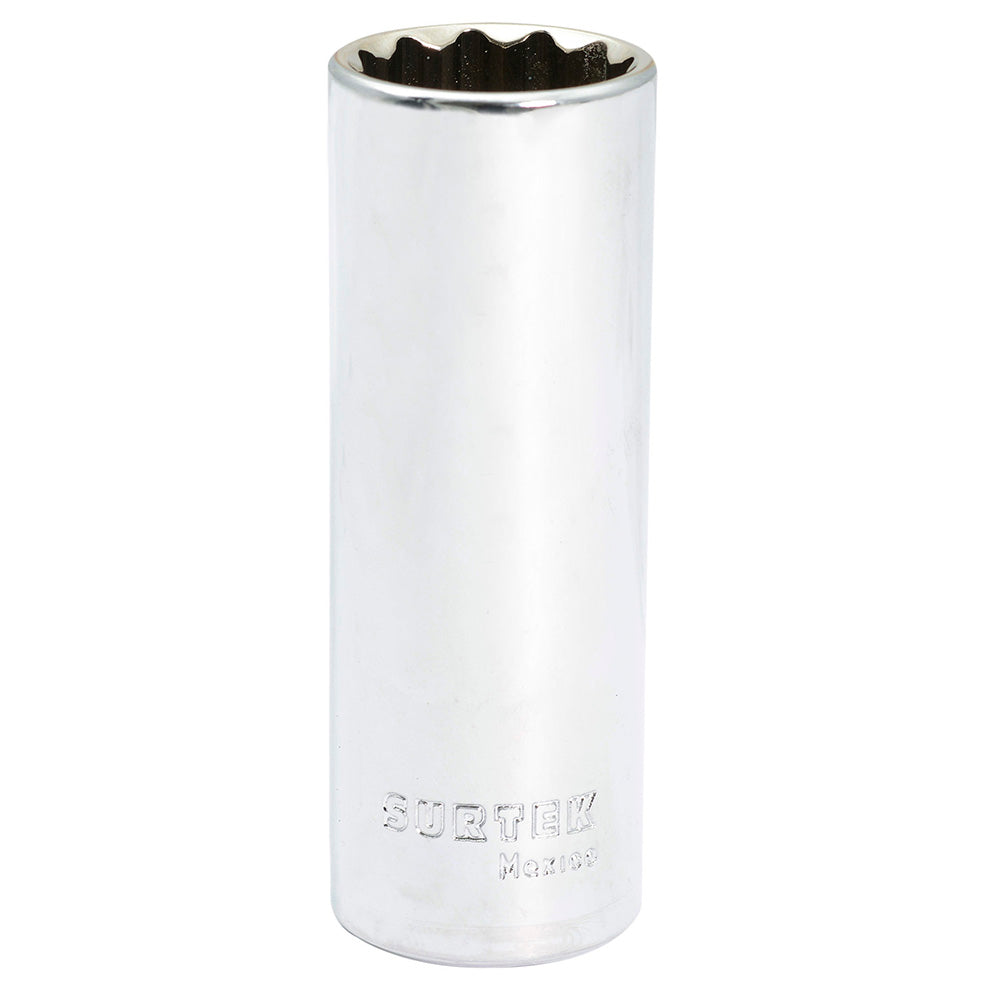 Dado largo cuadro de 1/2", 12 puntas, en pulgadas, 3/4" Surtek