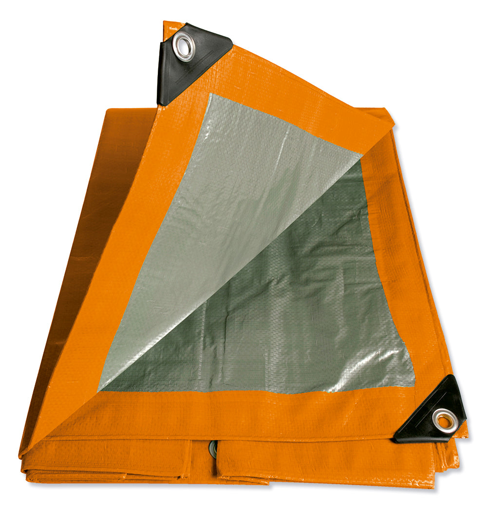 Lona de polietileno color naranja con fondo plata, 6.09 x 12.19 m Foy