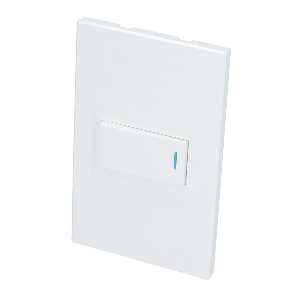 Placa 1 Interruptor 1/3, línea Premium, color blanco Surtek