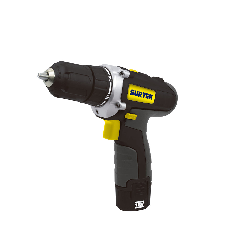 Taladro/atornillador 3/8" batería de Li-ion 12 V, 26 Nm Surtek